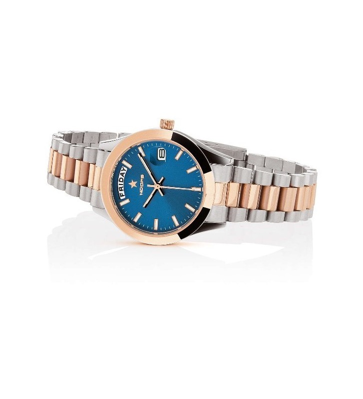 Orologio HOOPS LUXURY in Acciaio 2620LSRG04 Silver Rose Gold Blue